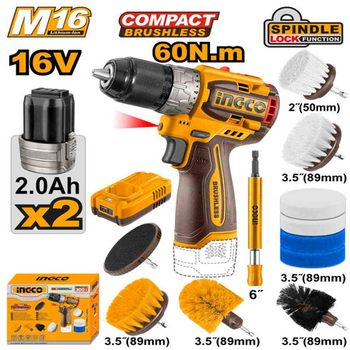 COSLI240786E AKU UD BUŠILICA 16V 60NM + ČETKE SUPER INGCO