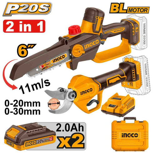 Akumulatorski set (Testera+Makaze+2xBaterija+Punjač) COSLI250795E INGCO