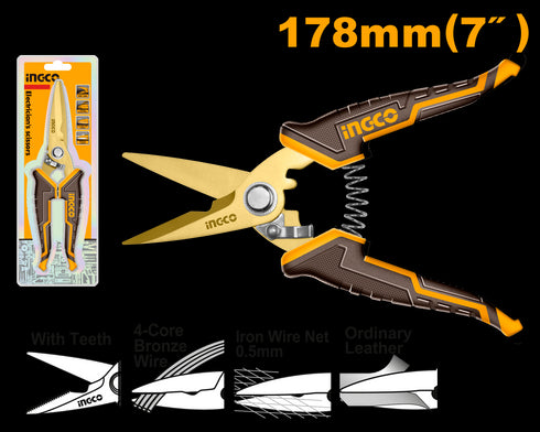 HES0187 ELEKTRIČARSKE MAKAZE 178mm-7" INGCO