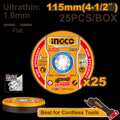 MCD11011525 REZNA PLOČA ZA METAL 115MMX1.0 25/1 INGCO