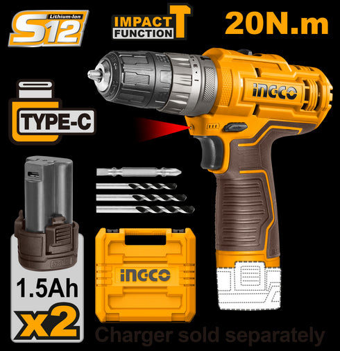 CIDLI12202E AKU UDARNA BUŠILICA 20NM SUPER INGCO