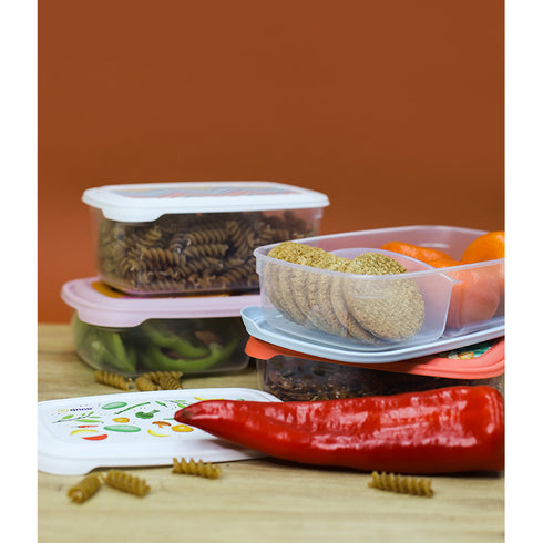 Plastična posuda za čuvanje hrane sa pregradom Stilo Deco 0.9L + 0.5L DRINA