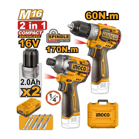 SET AKU. ODVIJAČ UD.+BUŠILICA COSLI240968 SUPER INGCO