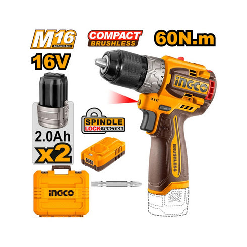 Akumulatorska bušilica CDLI16682 60Nm 2×2,0 Ah SUPER INGCO