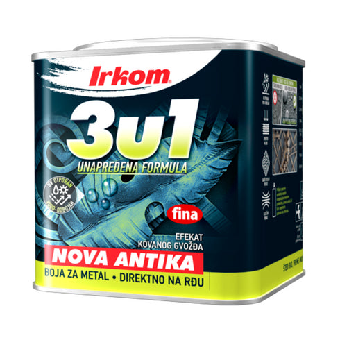 Boja za metal 3u1 Nova Antika Fina siva 1kg Irkom