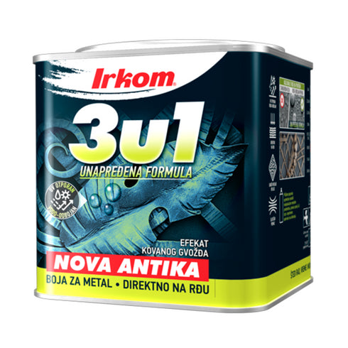 Boja za metal 3u1 Nova Antika siva 1kg Irkom