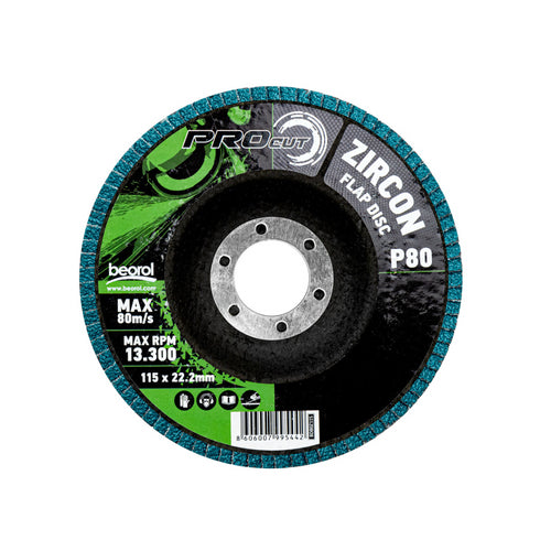 Brusni disk zirkon, ø115mm, granulacija 80 BEOROL