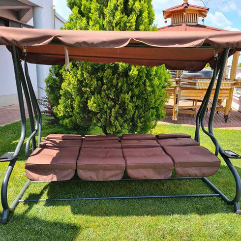 Ljuljaška četvorosed 2u1 braon 232x120x164cm C1107