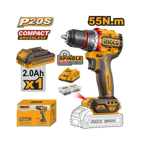Akumulatorska bušilica CDLI205582E 55Nm 1×2,0Ah SUPER INGCO