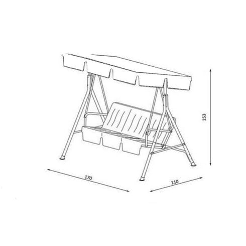 Ljuljaška trosed bež 170x110x153cm FBL3B