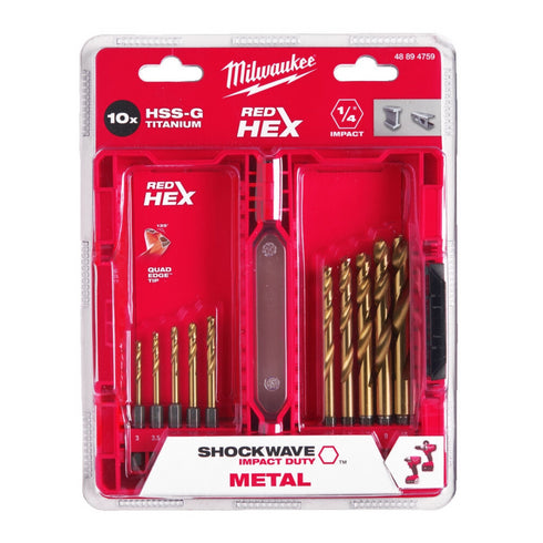 Set udarnih burgija za metal 3-10mm HEX 10kom Milwaukee 48894759
