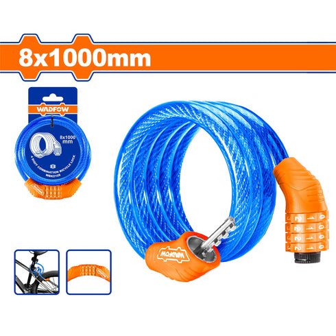 Spiralna brava za bicikl sa šifrom 8x1000mm WBK2108 Wadfow