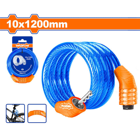 Spiralna brava za bicikl sa šifrom 10x1200mm WBK2110 Wadfow
