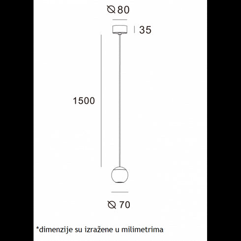 ARIA 23 VISILICA LED 8.5W 3000K CRNA