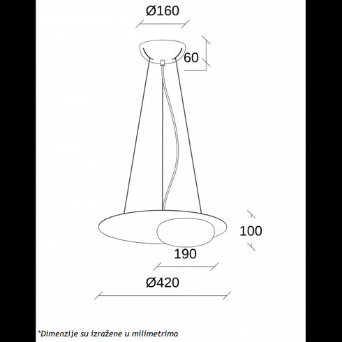 ARIA VISILICA 12W 3000K CRNA