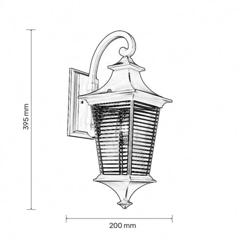 Zidni crni fenjer E27