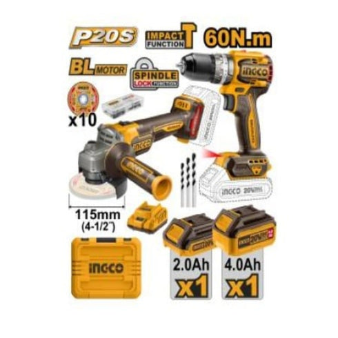 SET AKU. BRUSILICA + BUŠILICA SUPER INGCO