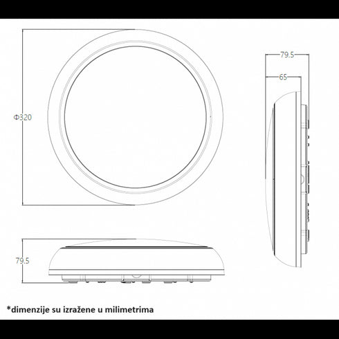 LED PLAFONJERA CDLED24 CRNA