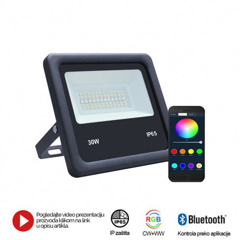 LED reflektor crni RGB