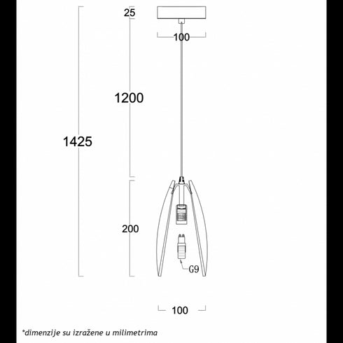 LUNA 269 VISILICA 1*G9 MESING