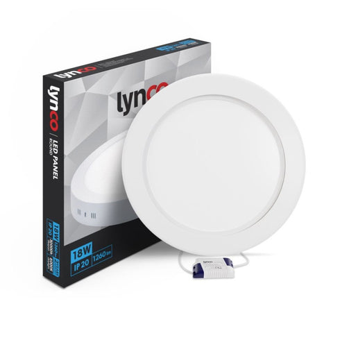 LYNCO Led panel 18W 6000K nadgradni krug