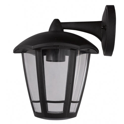 Zidni fenjer crni E27