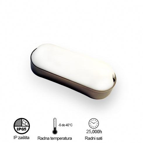 LED brodska elipsa - CRNA 9W