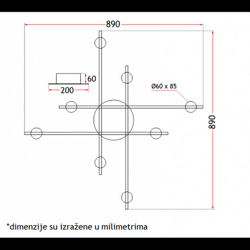 PLAFONSKA SVETILJKA VESTA 379 CRNA