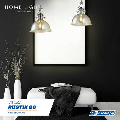RUSTIK 80 VISILICA 1*E27 CHROME/COGNAC