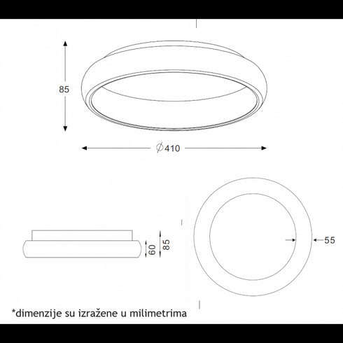 VESTA 343 PLAFONSKA SVETILJKA 32W 3000/4000K BELA
