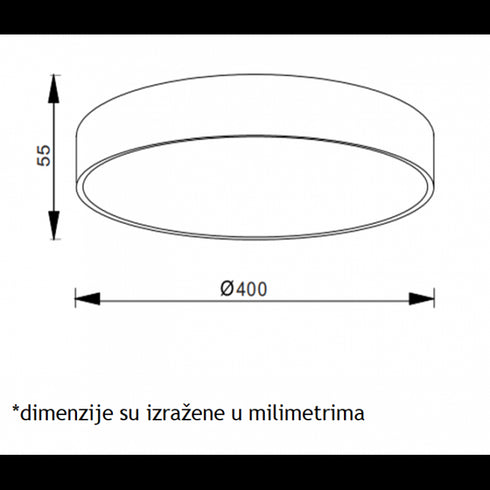 VESTA 350 PLAFONSKA SVETILJKA 30W 3000/4000K CRNA