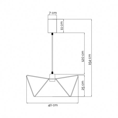 VESTA 553 VISILICA 1*E27 CRNA