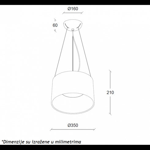 VESTA 632 VISILICA 24W 3000K BELA