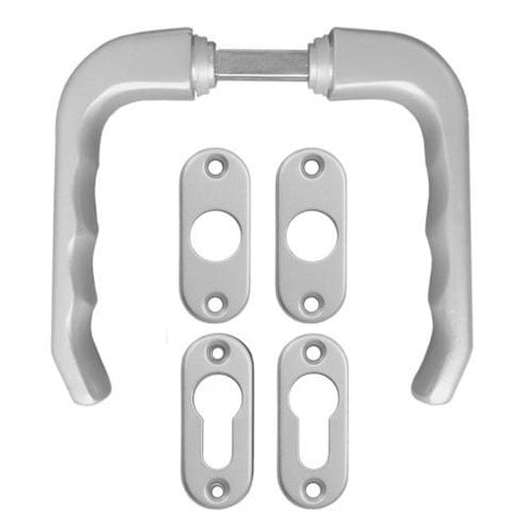 Kvaka sa rozetom za cilindar garnitura Dara srebrna Bane