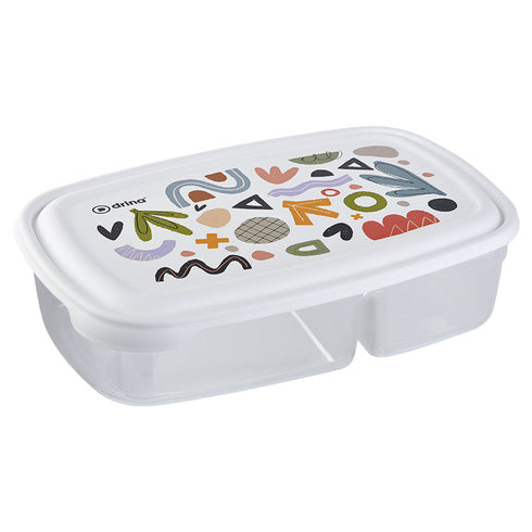 Plastična posuda za čuvanje hrane sa pregradom Stilo Deco 0.9L + 0.5L DRINA