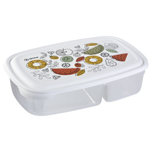 Plastična posuda za čuvanje hrane sa pregradom Stilo Deco 0.9L + 0.5L DRINA