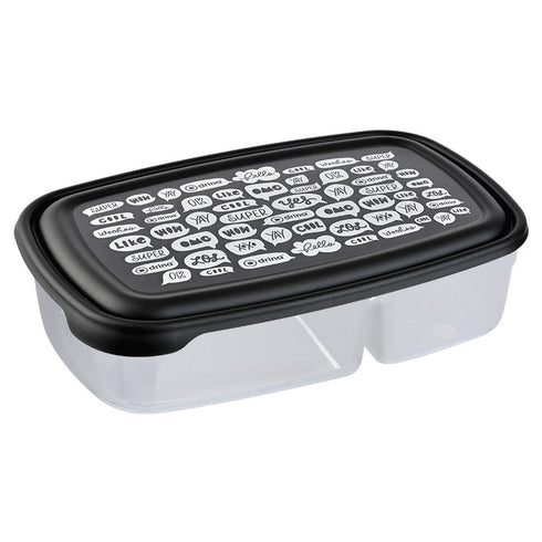 Plastična posuda za čuvanje hrane sa pregradom Stilo Deco 0.9L + 0.5L DRINA